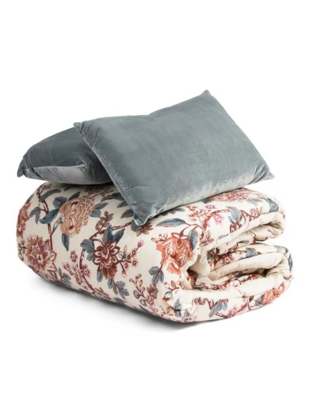 NICOLE MILLER 5pc Cotton Percale Floral Comforter Set